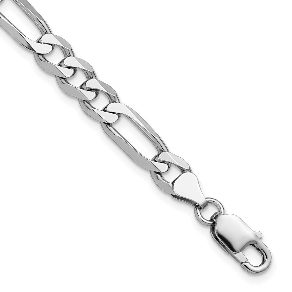 Sterlingsilber Rhodiniert 7.5mm Figaro Gliederarmband