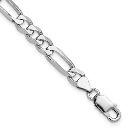 Sterlingsilber Rhodiniert 7.5mm Figaro Gliederarmband
