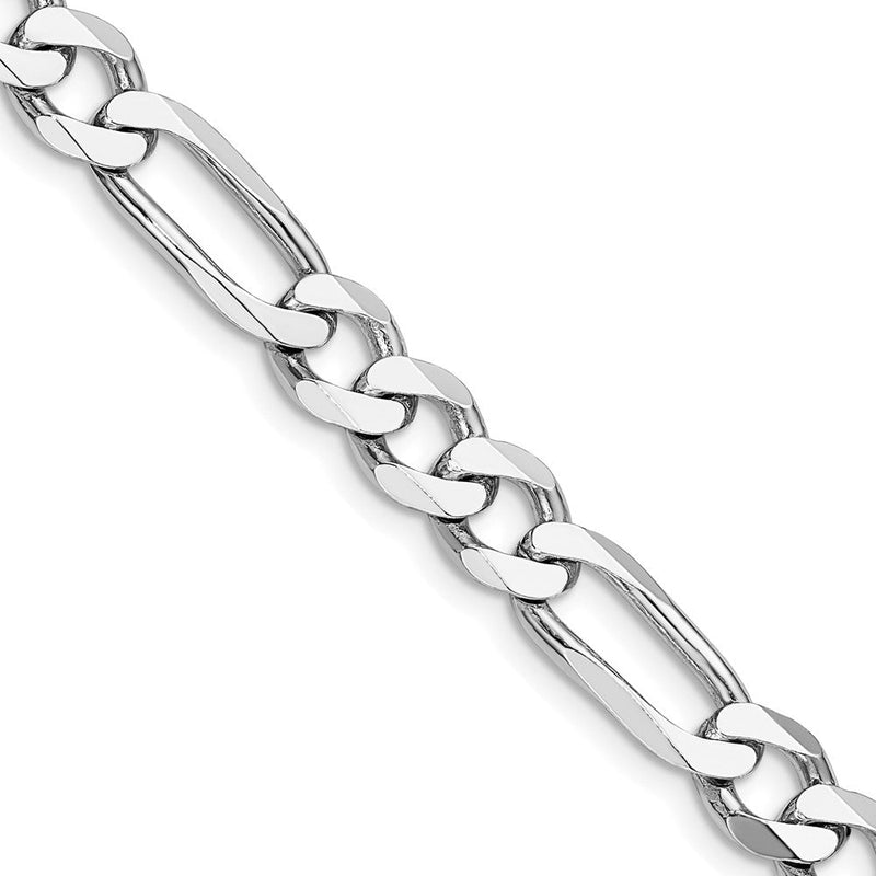 Sterlingsilber Rhodiniert 7.5mm Figaro Halskette