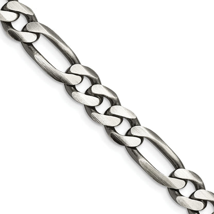 Sterlingsilber Antikisiert 7.75mm Figaro Halskette