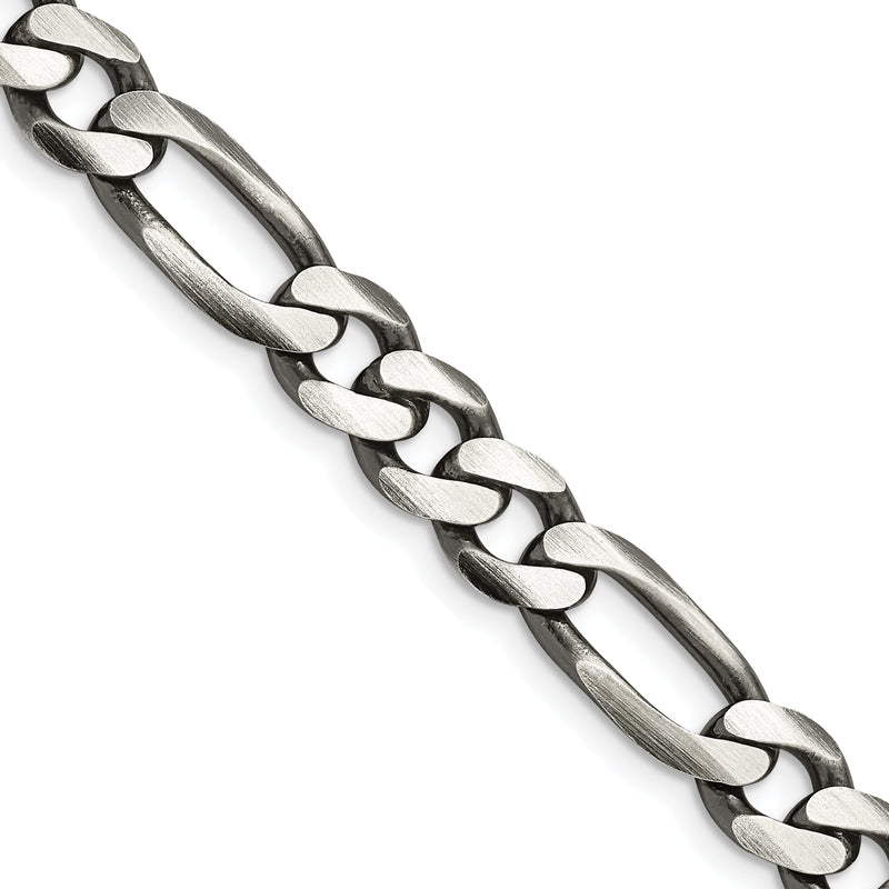 Sterlingsilber Antikisiert 7.75mm Figaro Halskette