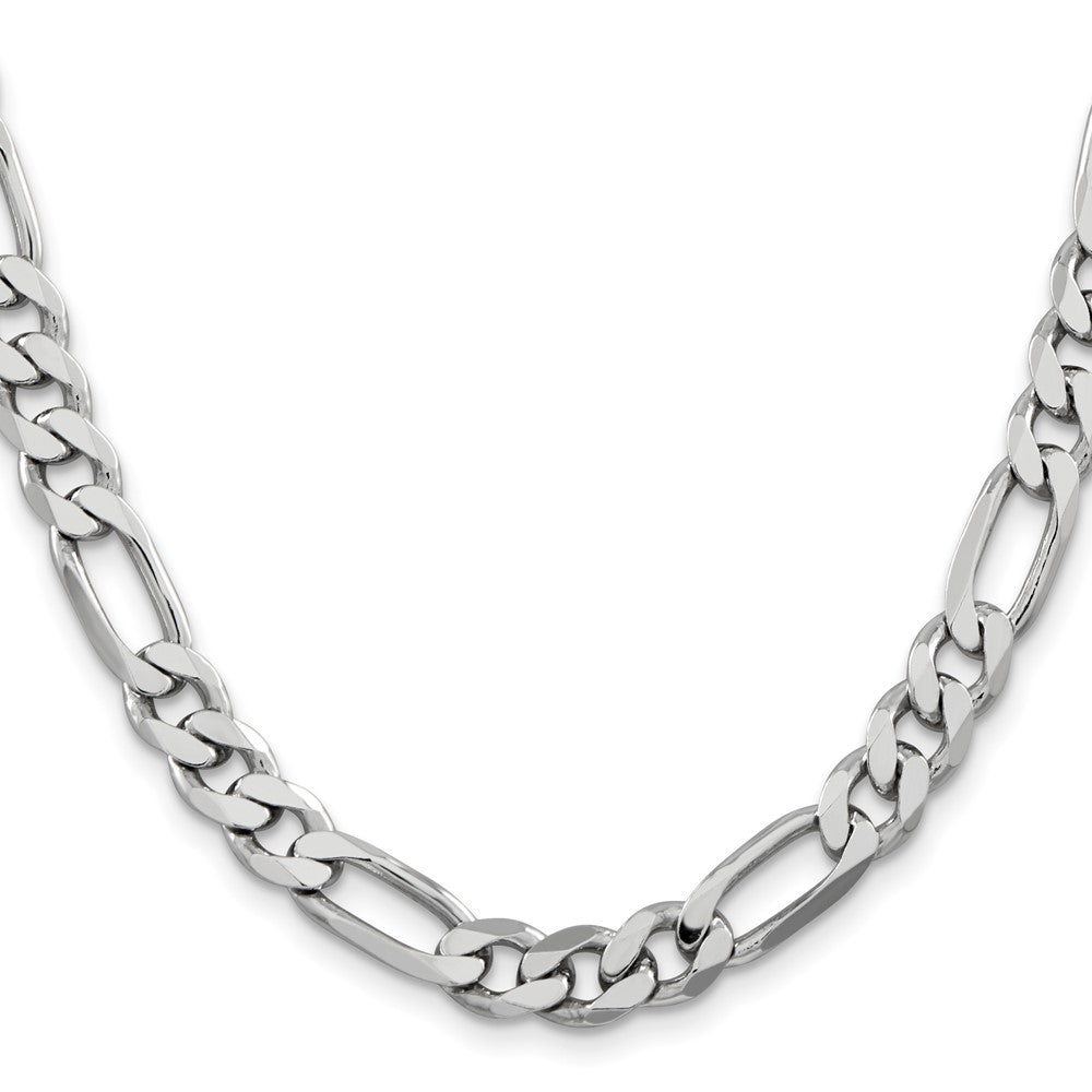 Sterlingsilber Rhodiniert 7.75mm Figaro Halskette