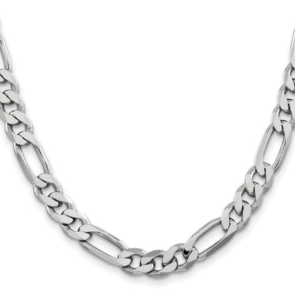 Sterlingsilber Rhodiniert 7.75mm Figaro Halskette