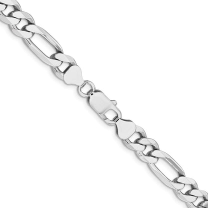Sterlingsilber Rhodiniert 7.75mm Figaro Halskette