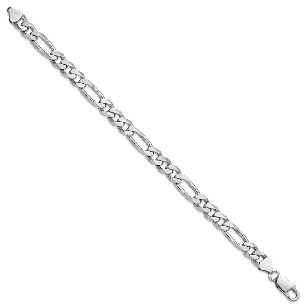 Sterlingsilber Rhodiniert 7.75mm Figaro Gliederarmband