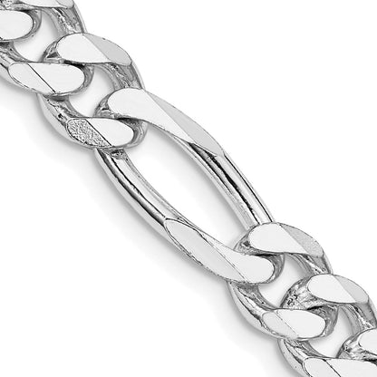 Sterlingsilber Rhodiniert 7.75mm Figaro Halskette