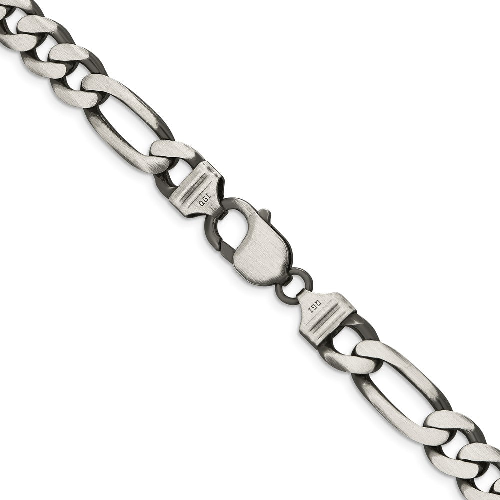 Sterlingsilber Antikisiert 9mm Figaro Halskette