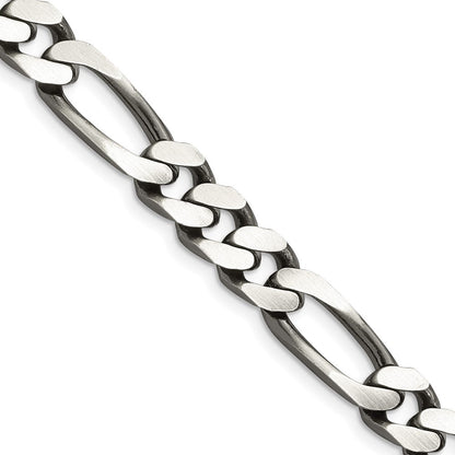 Sterlingsilber Antikisiert 9mm Figaro Halskette