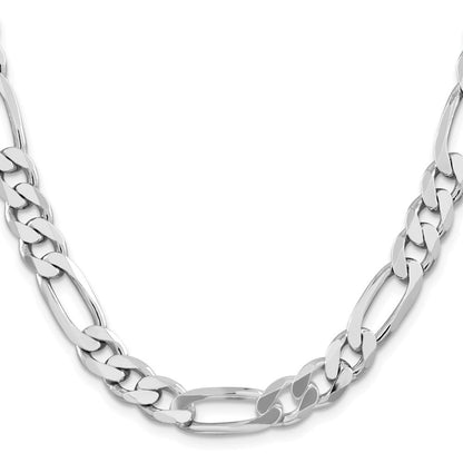 Sterlingsilber Rhodiniert 9mm Figaro Halskette