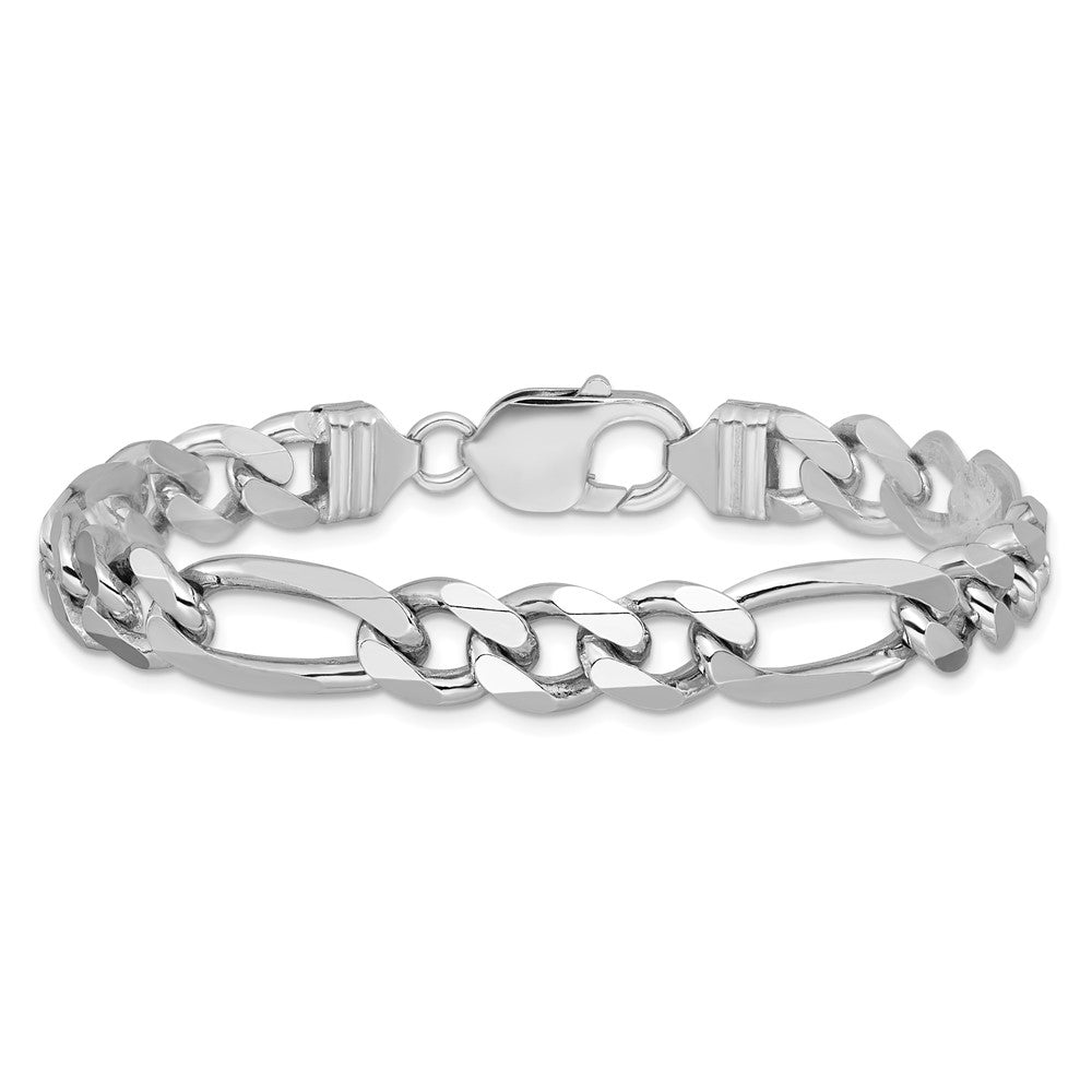 Sterlingsilber Rhodiniert 9mm Figaro Gliederarmband