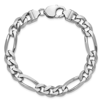 Sterlingsilber Rhodiniert 9mm Figaro Gliederarmband