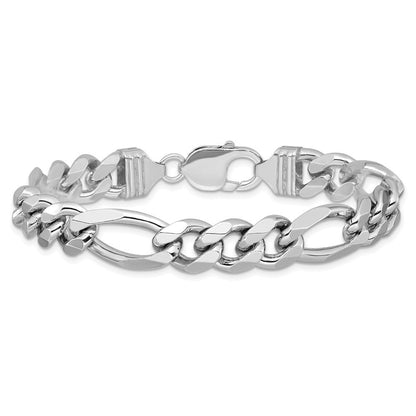 Sterlingsilber Rhodiniert 10.2mm Figaro Gliederarmband