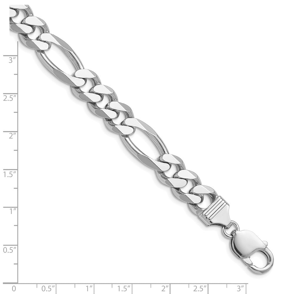 Sterlingsilber Rhodiniert 10.2mm Figaro Gliederarmband