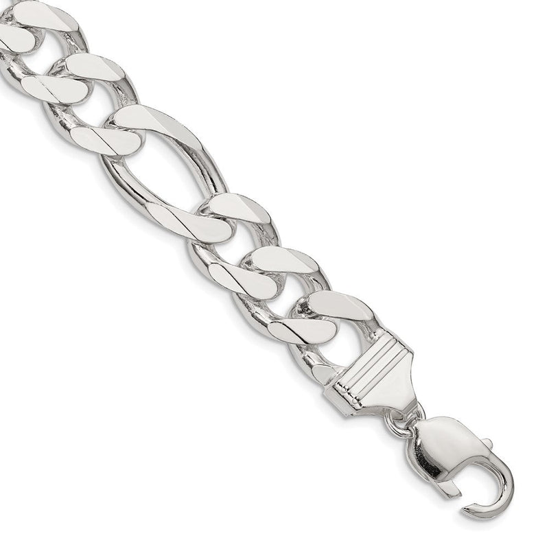 Sterlingsilber 13.5mm Figaro Gliederarmband