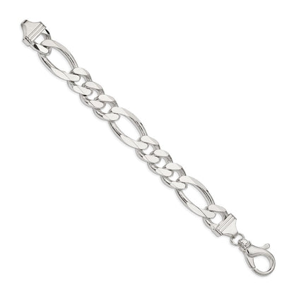 Sterlingsilber 15mm Figaro Gliederarmband