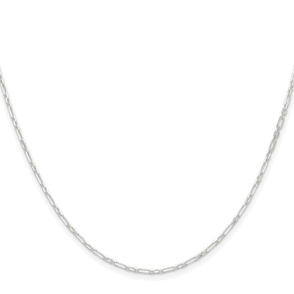 Sterlingsilber Diamantiert 1.75mm 3 Short Plus 1 Lang Ankerkette Glieder Kette