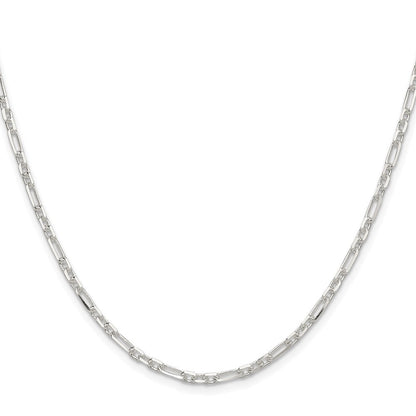 Sterlingsilber Diamantiert 3mm 3 Short Plus 1 Lang Ankerkette Glieder Kette