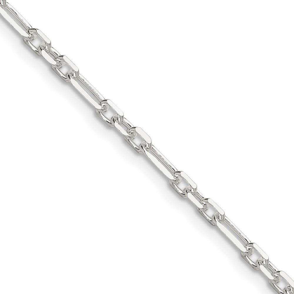 Sterlingsilber Diamantiert 3mm 3 Short Plus 1 Lang Ankerkette Glieder Kette