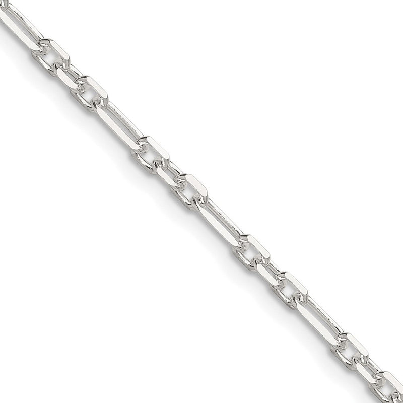 Sterlingsilber Diamantiert 3mm 3 Short Plus 1 Lang Ankerkette Glieder Kette