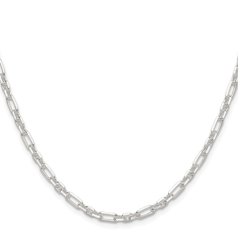 Sterlingsilber Diamantiert 4mm 3 Short Plus 1 Lang Ankerkette Glieder Kette