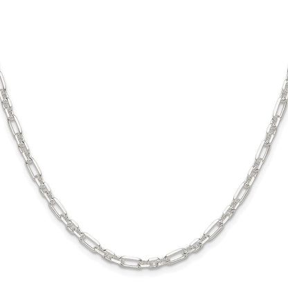 Sterlingsilber Diamantiert 4mm 3 Short Plus 1 Lang Ankerkette Glieder Kette