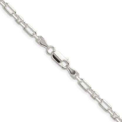 Sterlingsilber Diamantiert 4mm 3 Short Plus 1 Lang Ankerkette Glieder Kette