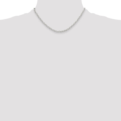 Sterlingsilber Diamantiert 4mm 3 Short Plus 1 Lang Ankerkette Glieder Kette