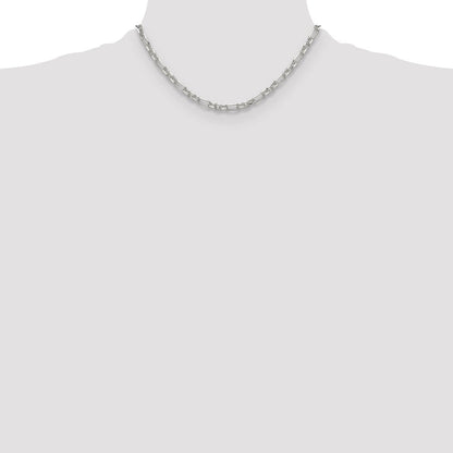 Sterlingsilber Diamantiert 4.5mm 3 Short Plus 1 Lang Ankerkette Glieder Kette