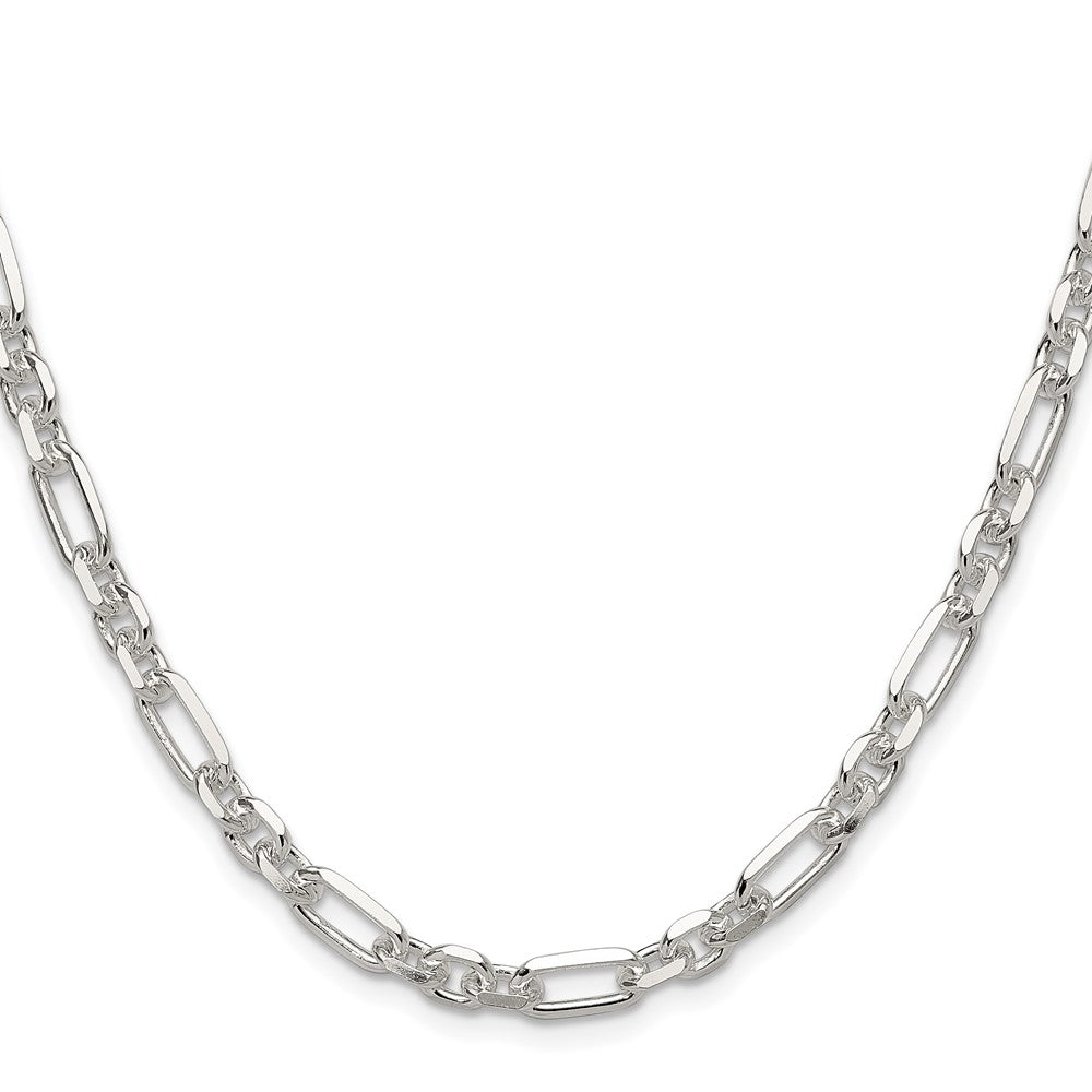 Sterlingsilber Diamantiert 6mm 3 Short Plus 1 Lang Ankerkette Glieder Kette