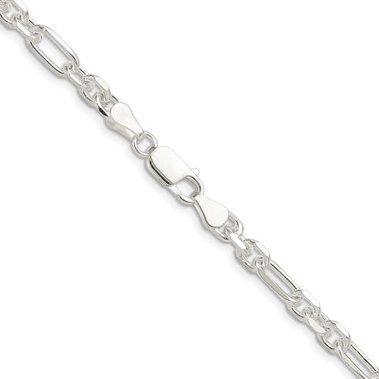 Sterlingsilber Diamantiert 6mm 3 Short Plus 1 Lang Ankerkette Glieder Kette