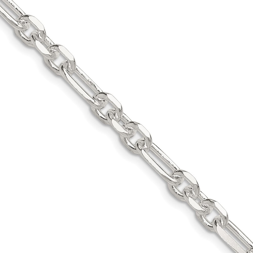 Sterlingsilber Diamantiert 6mm 3 Short Plus 1 Lang Ankerkette Glieder Kette