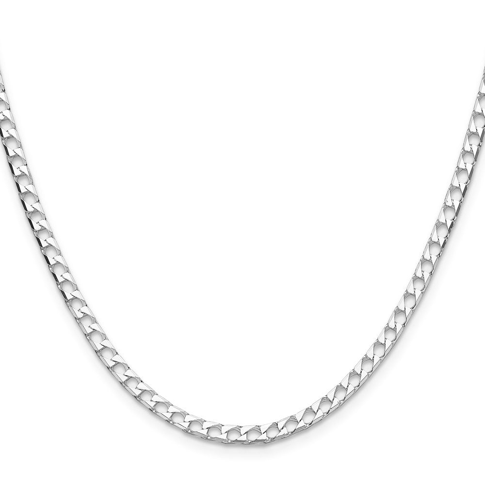 Sterlingsilber 3.25mm Diamantiert Quadratisch Panzer Kette