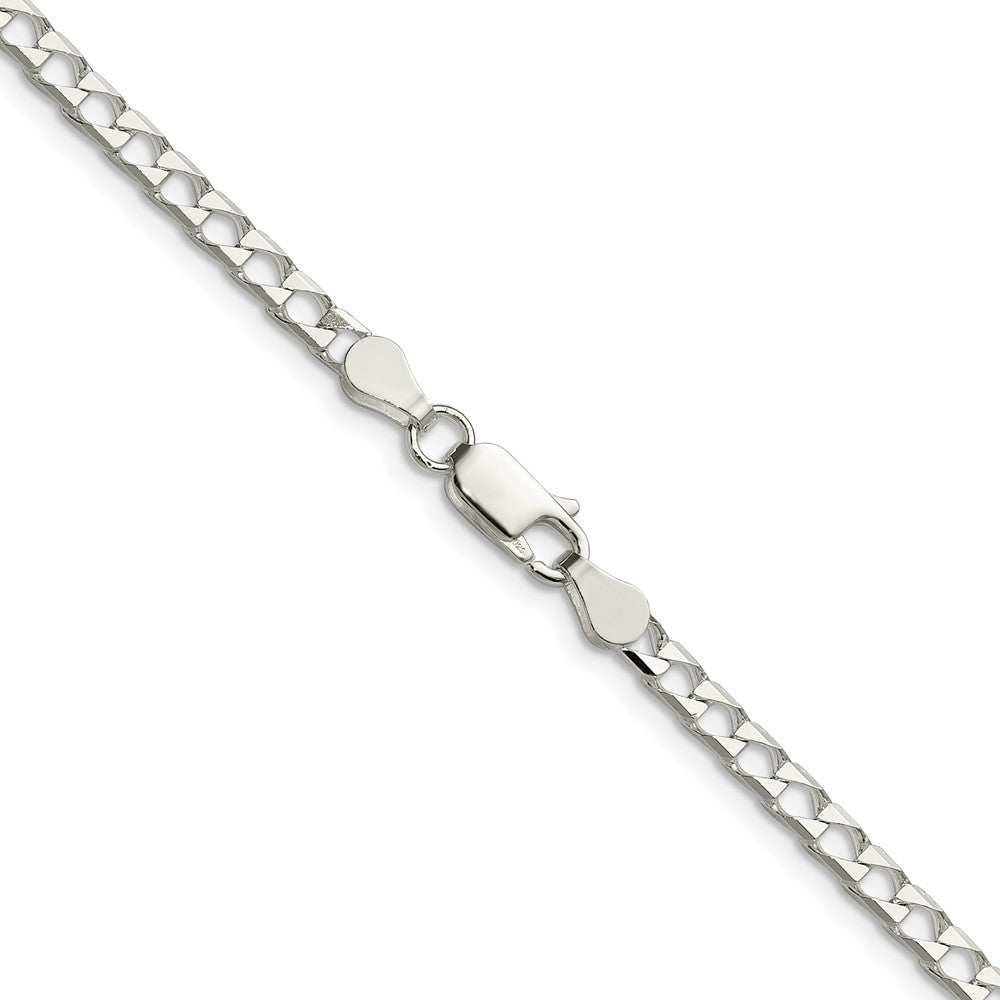 Sterlingsilber 3.25mm Diamantiert Quadratisch Panzer Kette