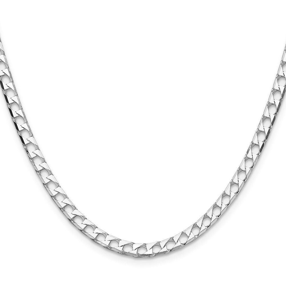 Sterlingsilber 4mm Diamantiert Quadratisch Panzer Kette