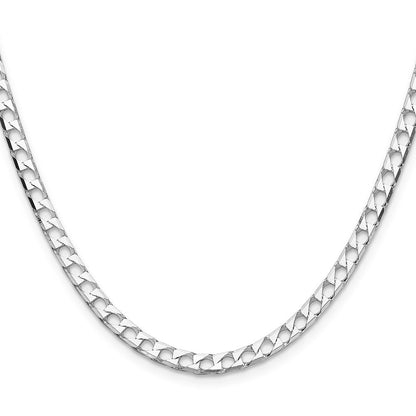 Sterlingsilber 4mm Diamantiert Quadratisch Panzer Kette