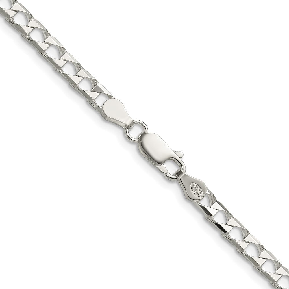 Sterlingsilber 4mm Diamantiert Quadratisch Panzer Kette
