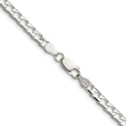 Sterlingsilber 4mm Diamantiert Quadratisch Panzer Kette