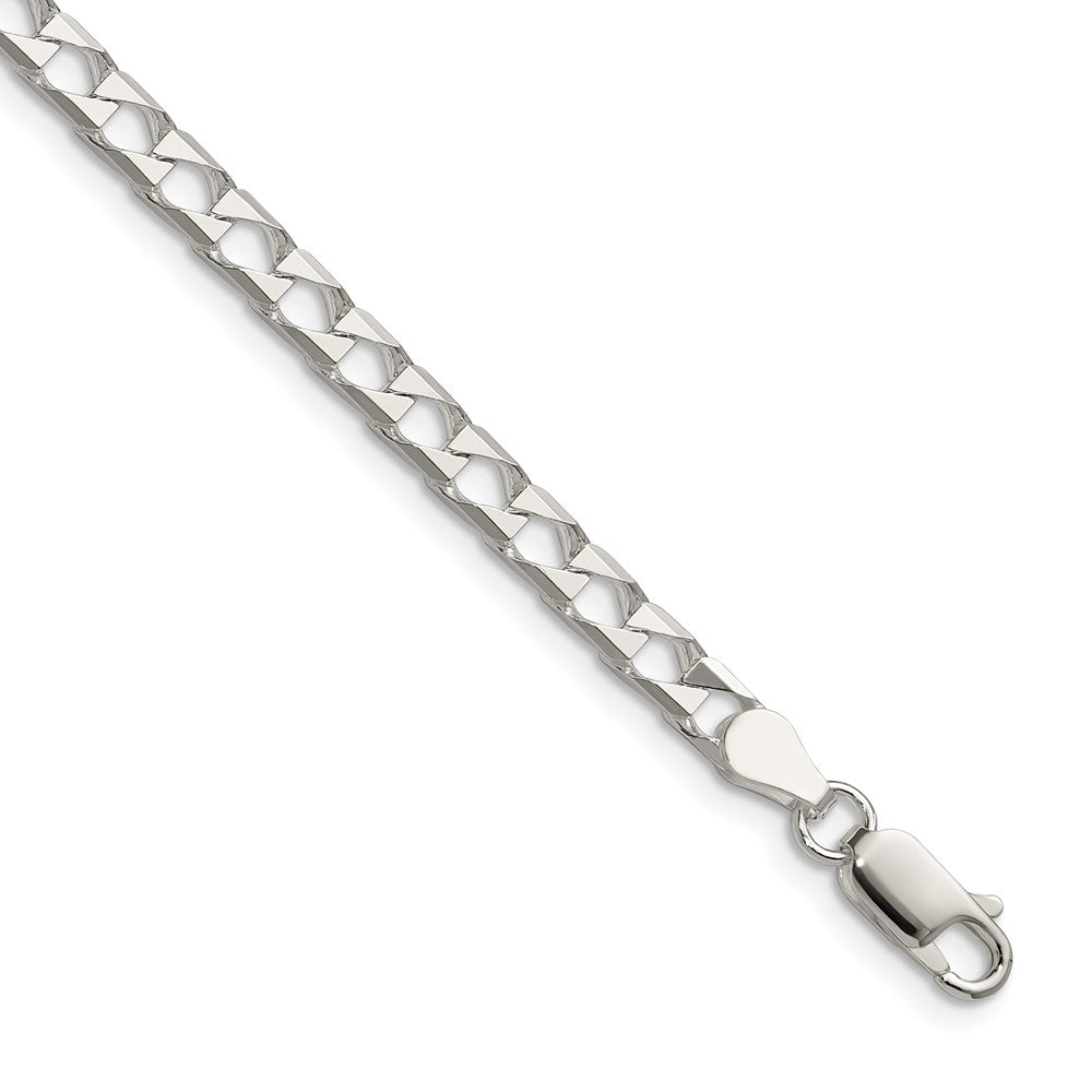 Sterlingsilber 4mm Diamantiert Quadratisch Panzer Kette