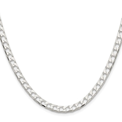 Sterlingsilber 5mm Diamantiert Quadratisch Panzer Kette