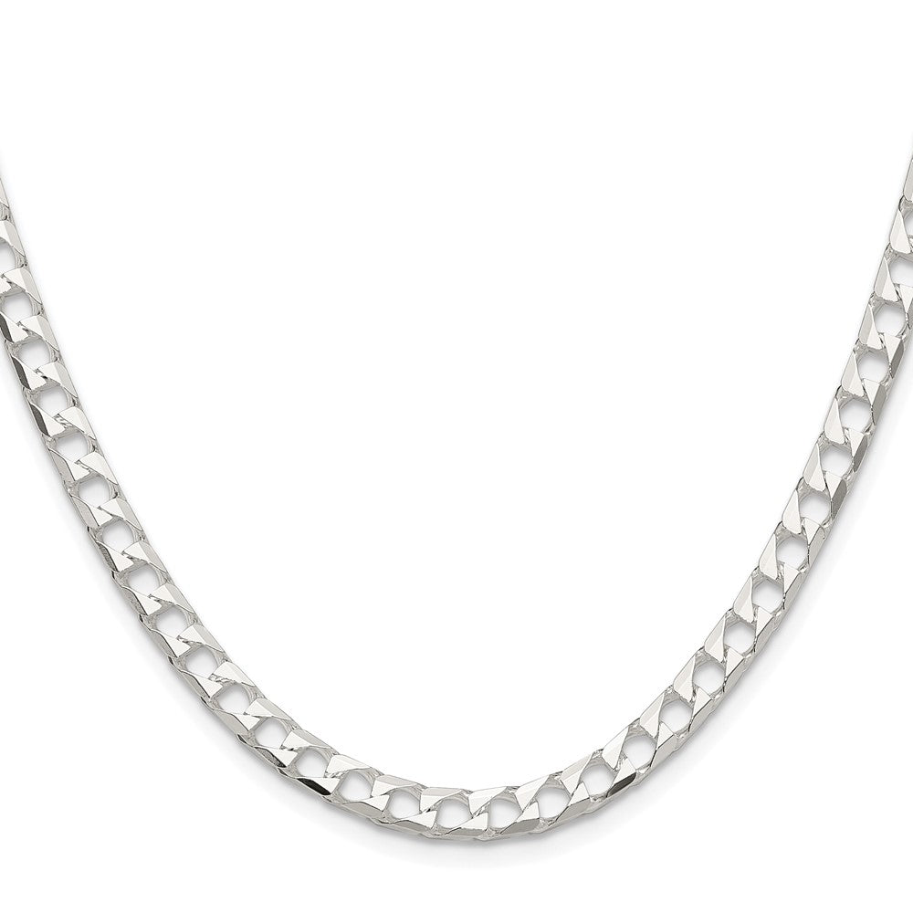 Sterlingsilber Rhodiniert 5mm Diamantiert Quadratisch Panzer Kette