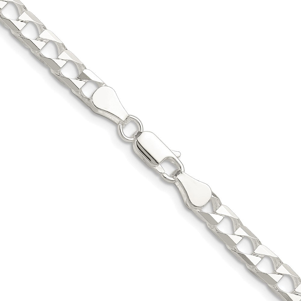 Sterlingsilber Rhodiniert 5mm Diamantiert Quadratisch Panzer Kette