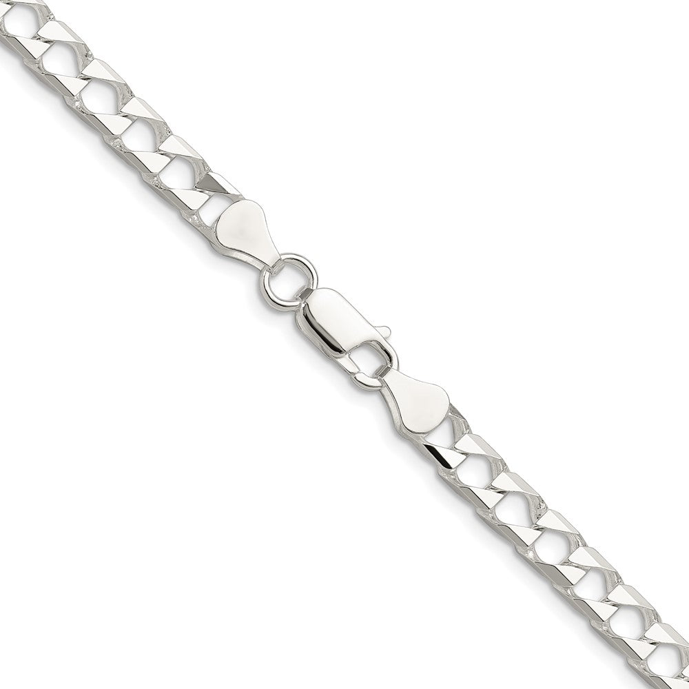 Sterlingsilber 5.75mm Diamantiert Quadratisch Panzer Kette