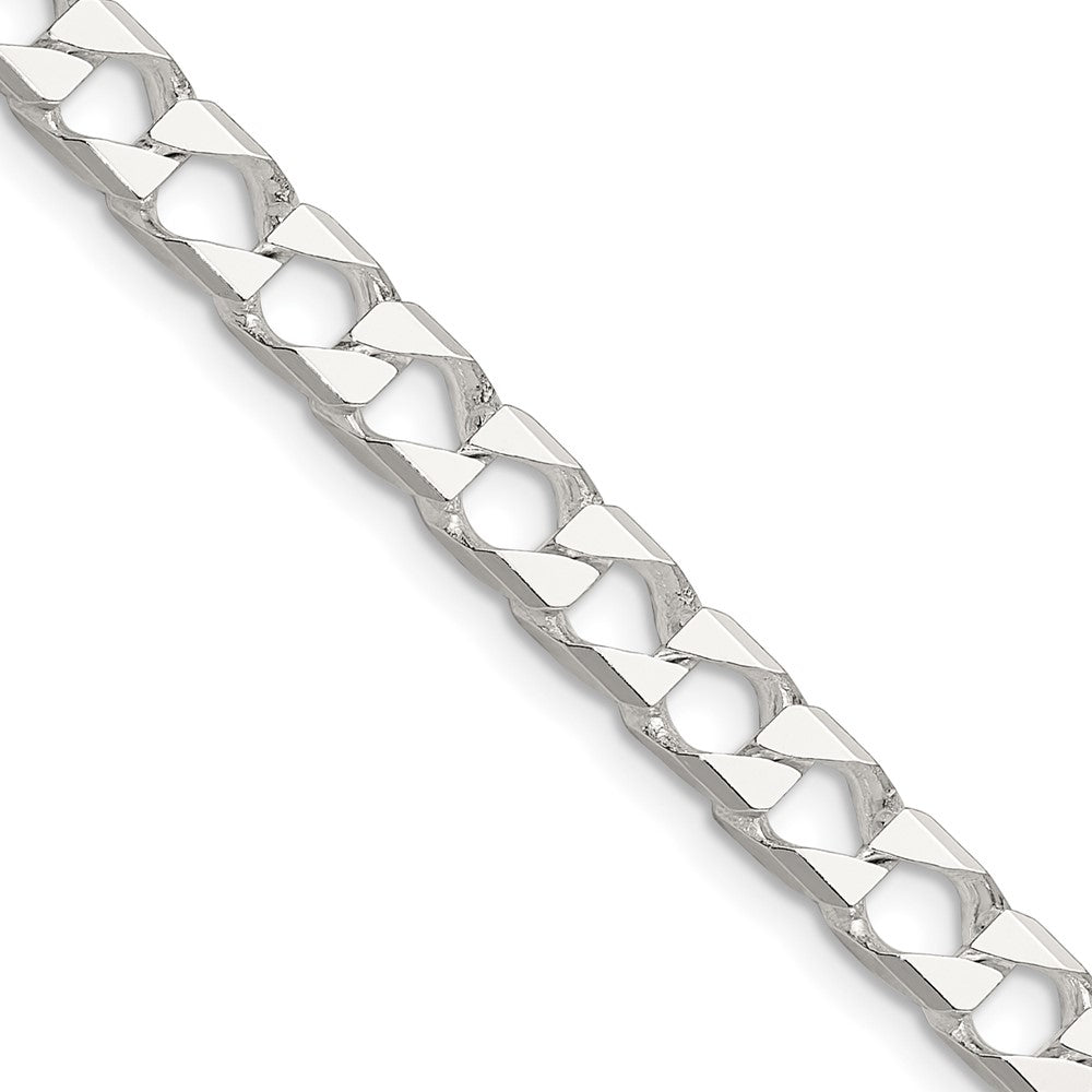 Sterlingsilber 5.75mm Diamantiert Quadratisch Panzer Kette