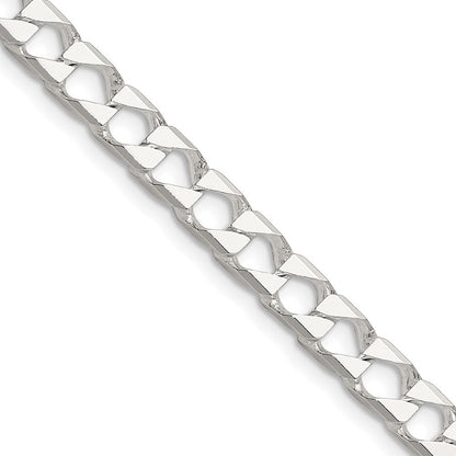 Sterlingsilber 5.75mm Diamantiert Quadratisch Panzer Kette