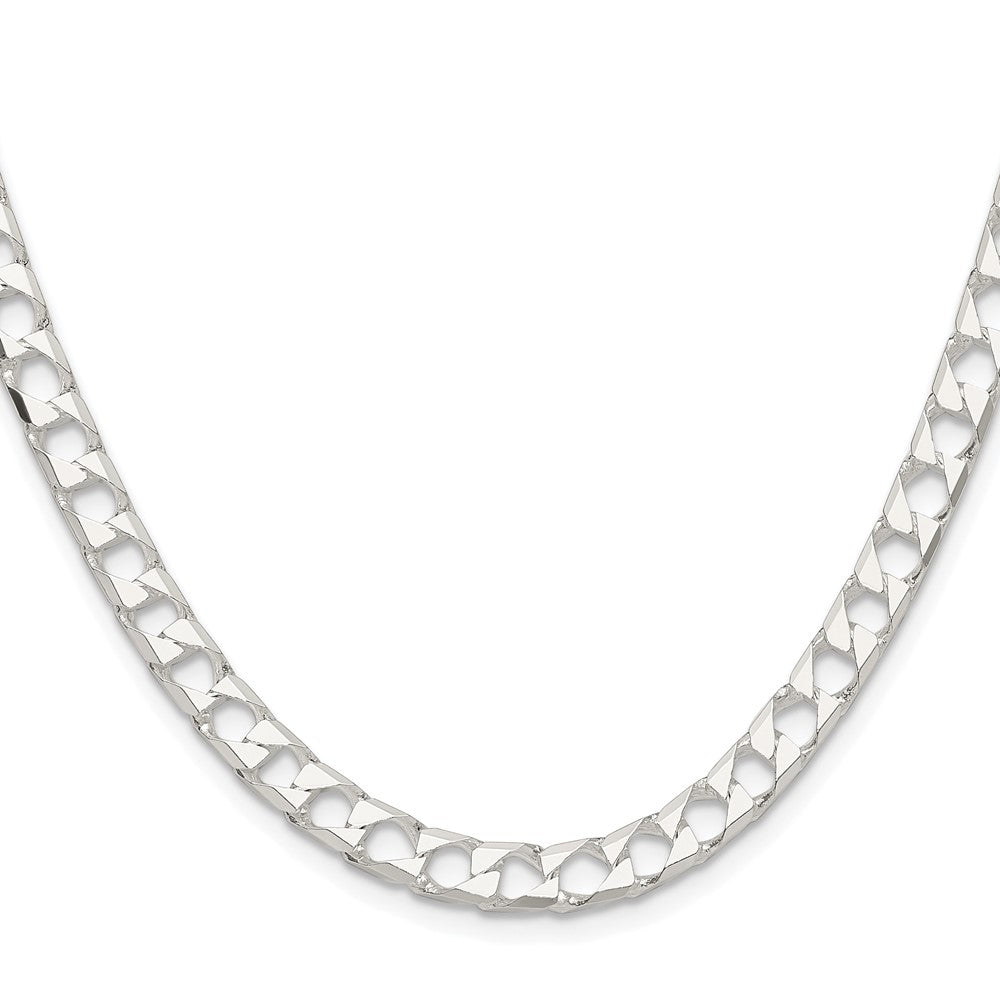 Sterlingsilber Rhodiniert 5.75mm Diamantiert Quadratisch Panzer Kette