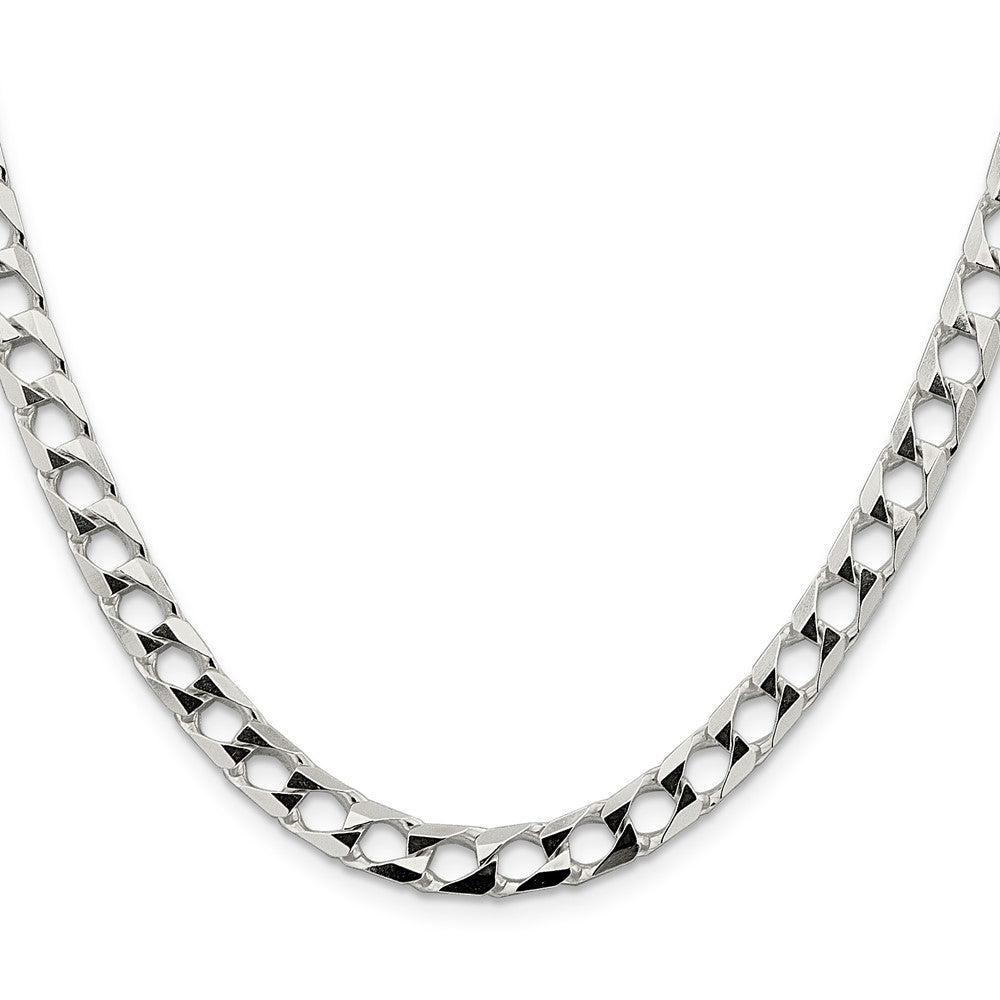 Sterlingsilber 6.25mm Diamantiert Quadratisch Panzer Halskette