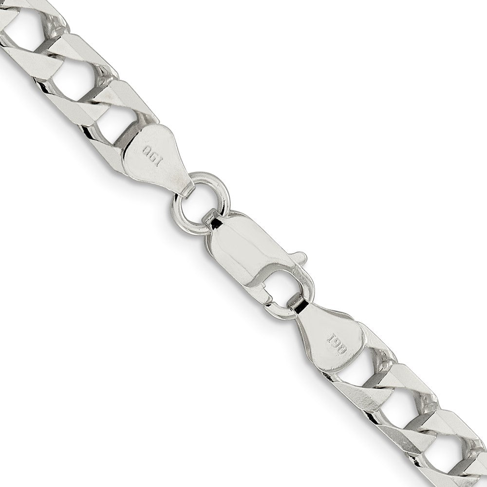 Sterlingsilber 6.25mm Diamantiert Quadratisch Panzer Halskette
