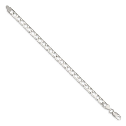 Sterlingsilber 6.25mm Diamantiert Quadratisch Panzer Gliederarmband