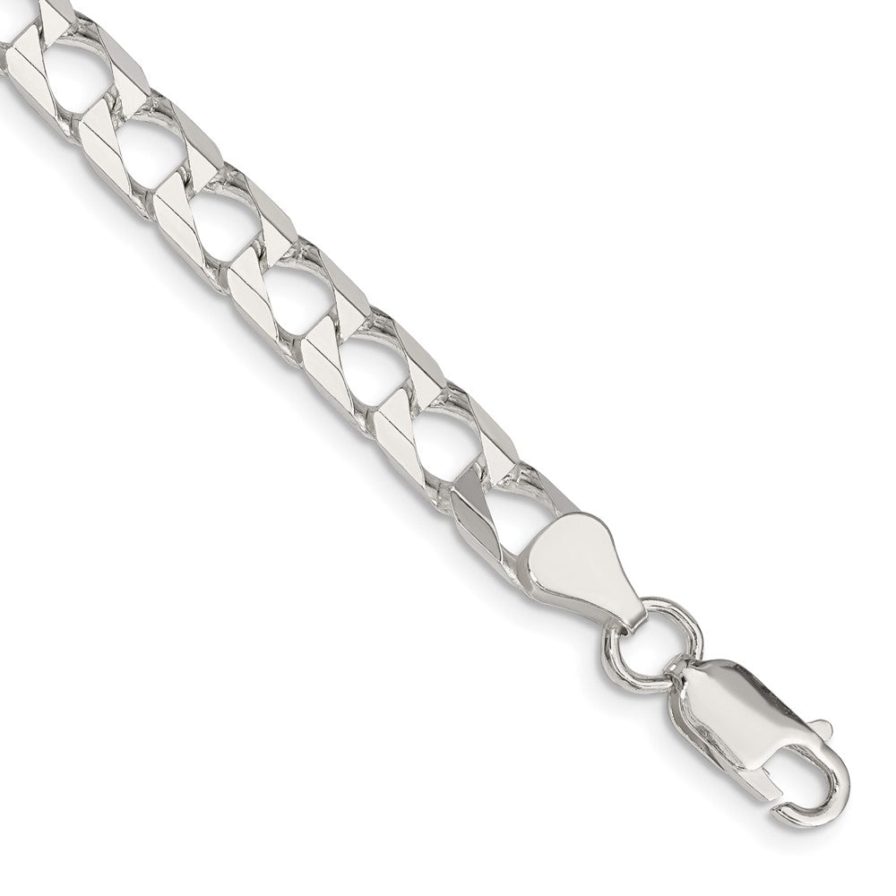 Sterlingsilber 6.25mm Diamantiert Quadratisch Panzer Gliederarmband