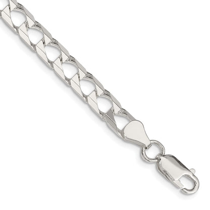 Sterlingsilber 6.25mm Diamantiert Quadratisch Panzer Gliederarmband